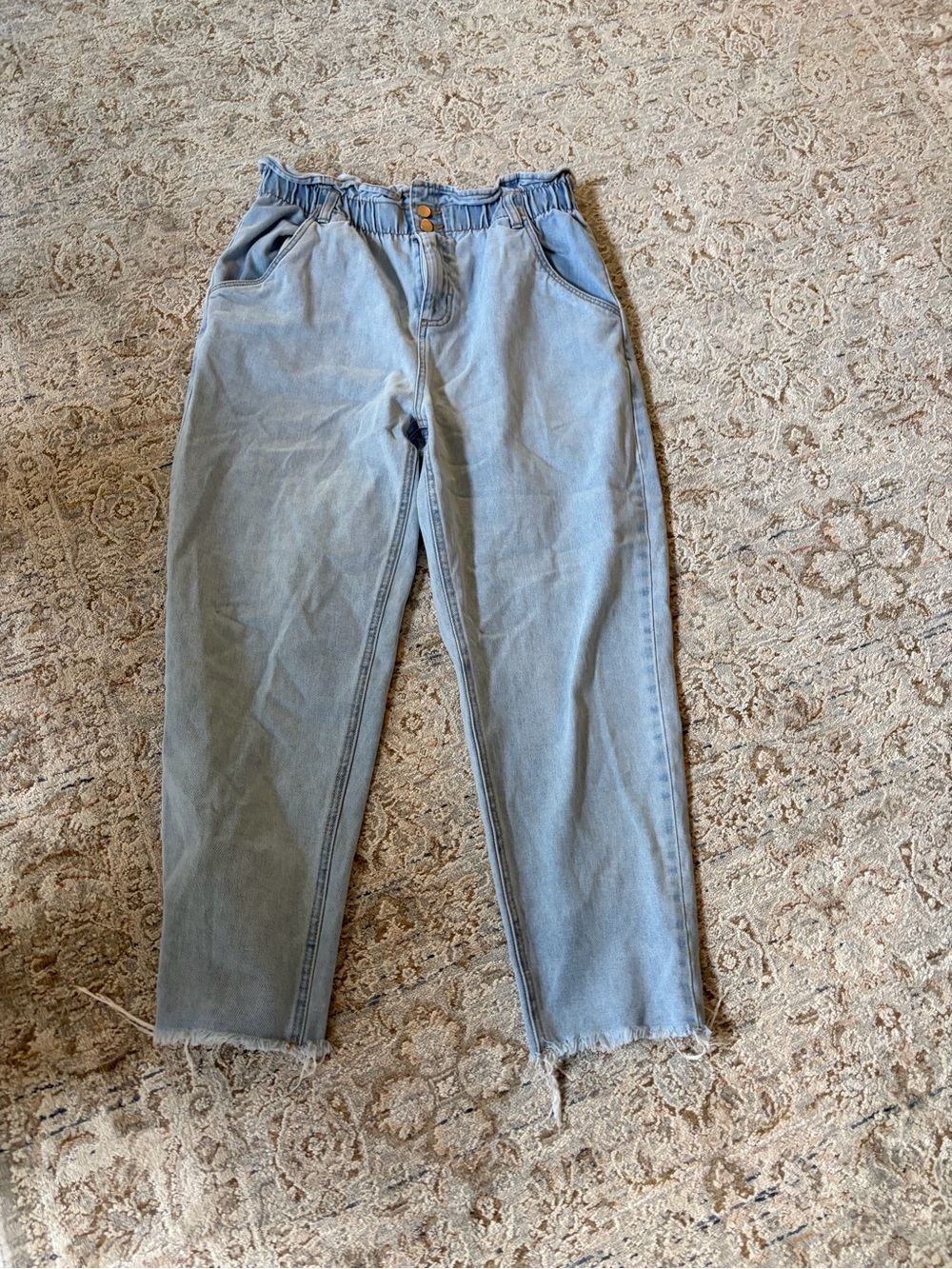 OAK + FORT Light Blue Paperbag Waist Jeans